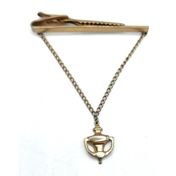 Vintage Gold Tone Hickok Tie Clip Door Knocker Tie Clip Mid Century Modern - Picture 2 of 2